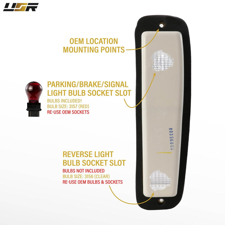 1973 - 1979 Ford F Series Pickup Trucks & 1978 - 1979 Ford Bronco All Clear Lens Tail Lights