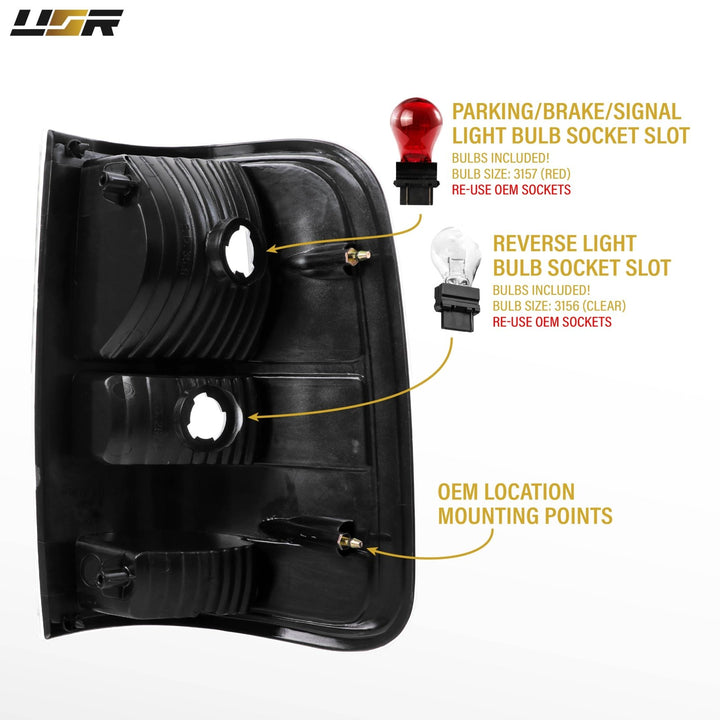 2004 - 2008 Ford F - 150 / F150 Euro Style All Clear Lens Tail Lights