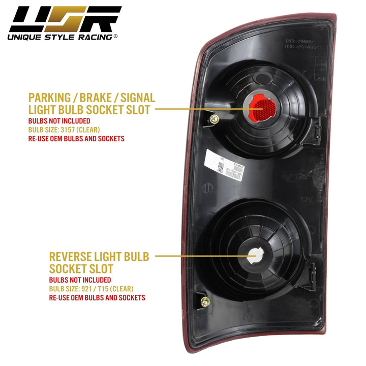 1987 - 1989 Ford F - 150 / F250 / F350 Super Duty Pick Up Truck & Bronco SUV Dark Red Smoke Lens Tail Lights