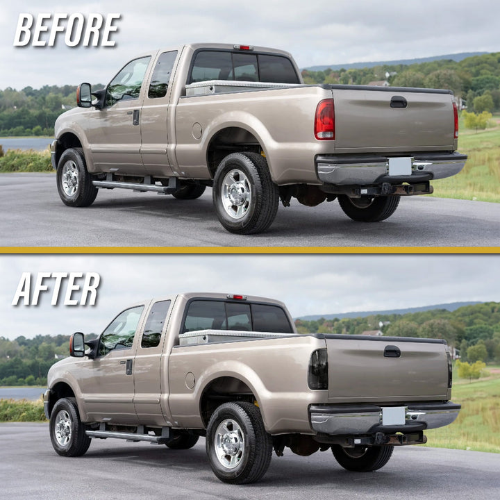 1997 - 2003 Ford F - 150 / F150 Pickup Truck & 1999 - 2007 Ford Super Duty Truck F250/F350/F450/F550 Smoke Lens Tail Lights