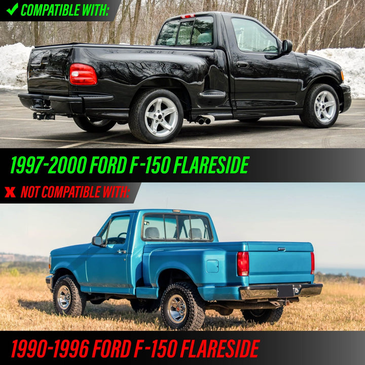 1997-2000 Ford F-150 Step Side Truck & 1997-1999 F250 Light Duty Pick Up Tuck Dark Red Smoke Lens Tail Lights