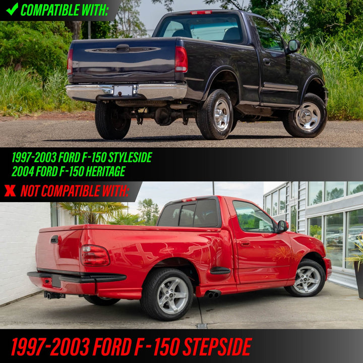 1997-2003 Ford F-150 & 1999-2007 F-250 / F-350 / F-450 / F-550 Super Duty Truck Dark Red Smoke Lens Tail Lights