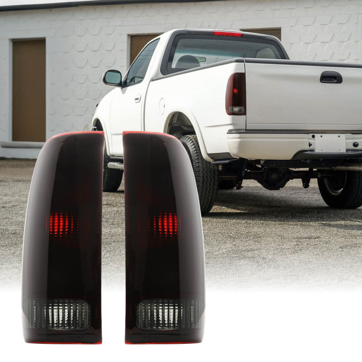1997-2003 Ford F-150 & 1999-2007 F-250 / F-350 / F-450 / F-550 Super Duty Truck Dark Red Smoke Lens Tail Lights