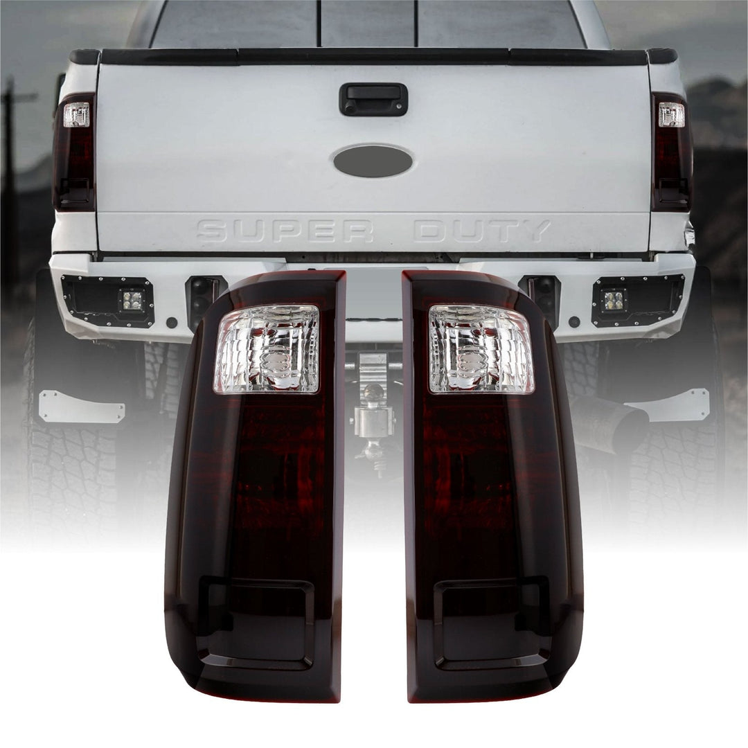 2008 - 2016 Ford F250 F350 Super Duty Truck Red Smoked Tail Light