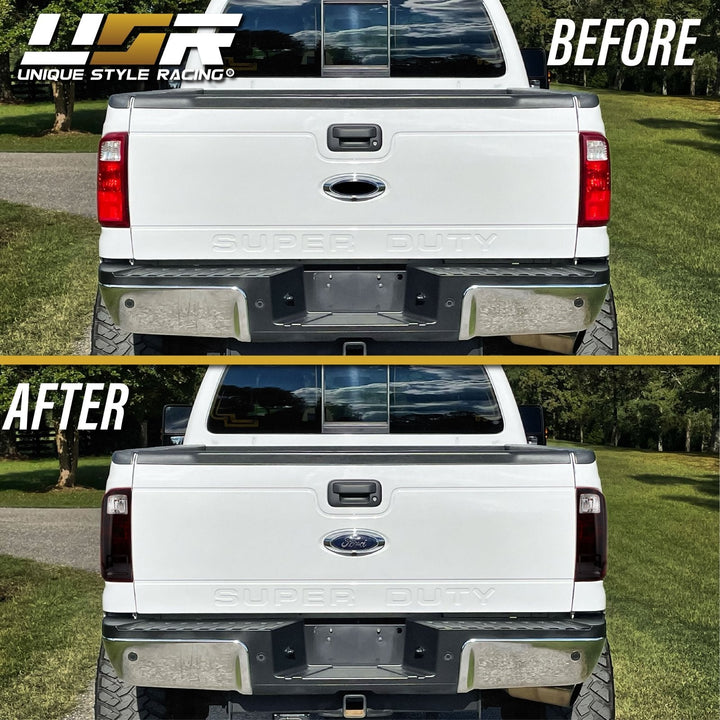2008 - 2016 Ford F250 F350 Super Duty Truck Red Smoked Tail Light