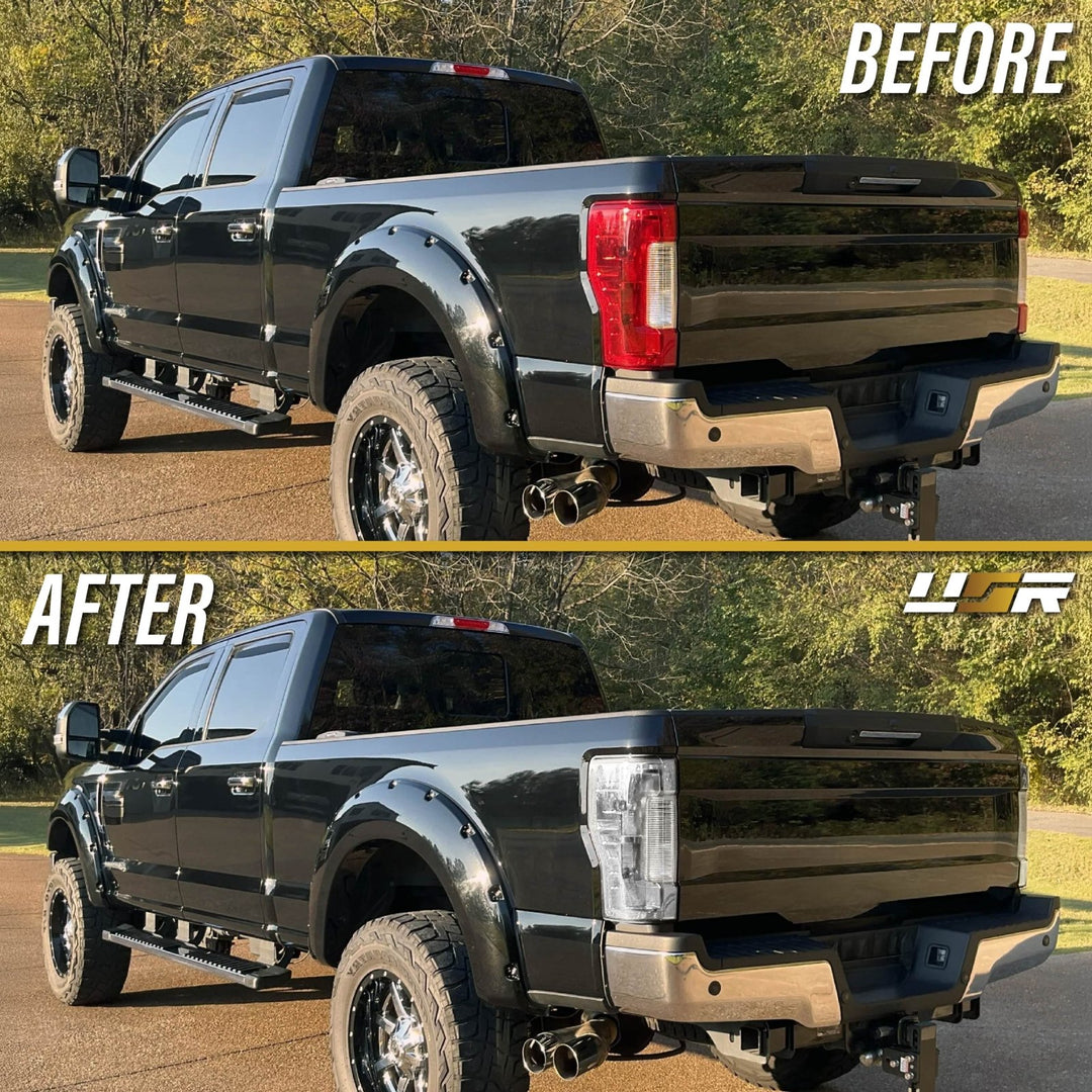 2017 - 2019 Ford F - 250 & F - 350 Pick Up Trucks All Clear Lens Halogen Tail Lights