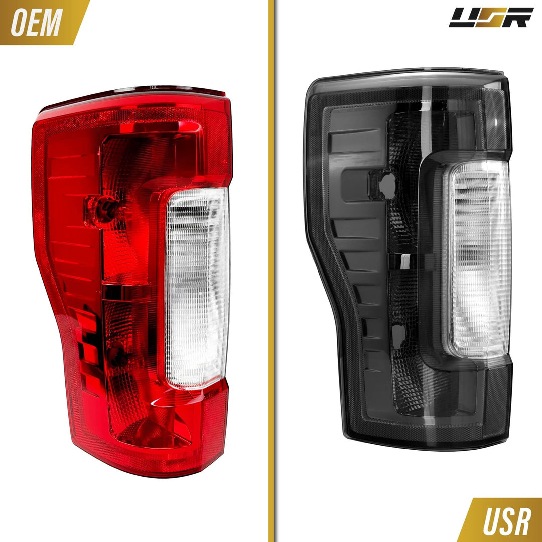 2017 - 2019 Ford F - 250 & F - 350 Black / Smoke Lens Halogen Tail Lights