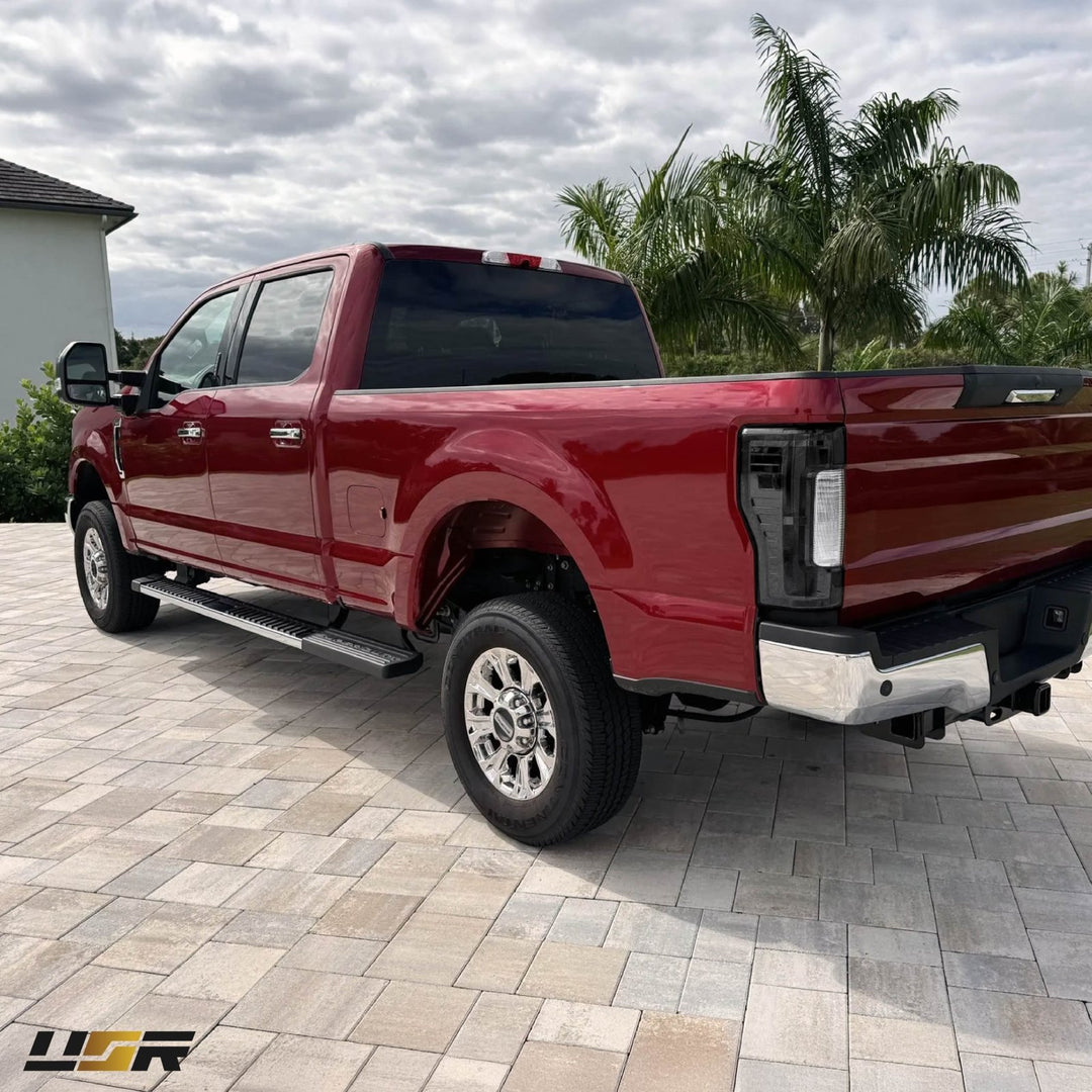 2017 - 2019 Ford F - 250 & F - 350 Black / Smoke Lens Halogen Tail Lights