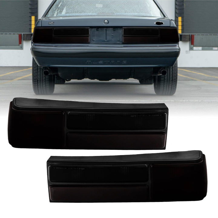 1987 - 1993 Ford Mustang Dark Red Smoke or All Smoke Lens Tail Lights