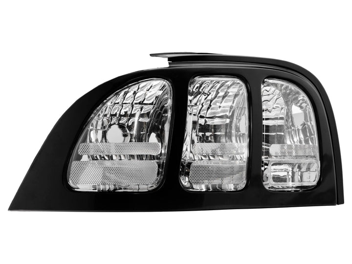 1996 - 1998 Ford Mustang Black Trim All Clear Lens Tail Lights