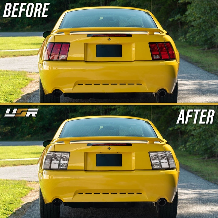 1999 2000 2001 2002 2003 2004 Ford Mustang V6 GT New Edge All Clear Lens Euro Style Tail Light Plus Sequential Wire Harness with Relay & Canbus LED Bulbs

#optional-items_tail-light-only