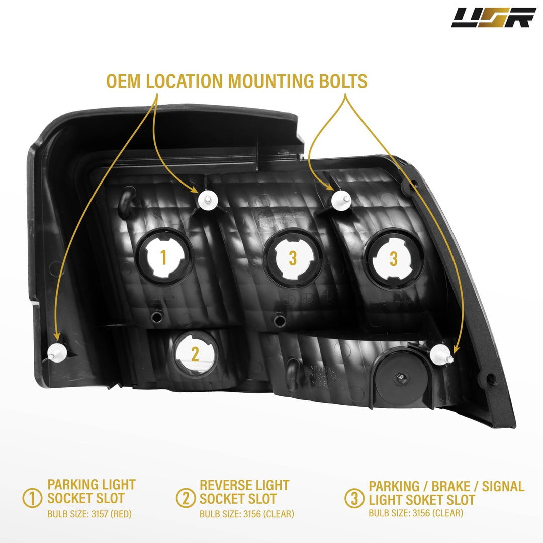 1999 2000 2001 2002 2003 2004 Ford Mustang V6 GT New Edge All Clear Lens Euro Style Tail Light Plus Sequential Wire Harness with Relay & Canbus LED Bulbs

#optional-items_tail-light-with-sequential-wire-harness-and-relay
