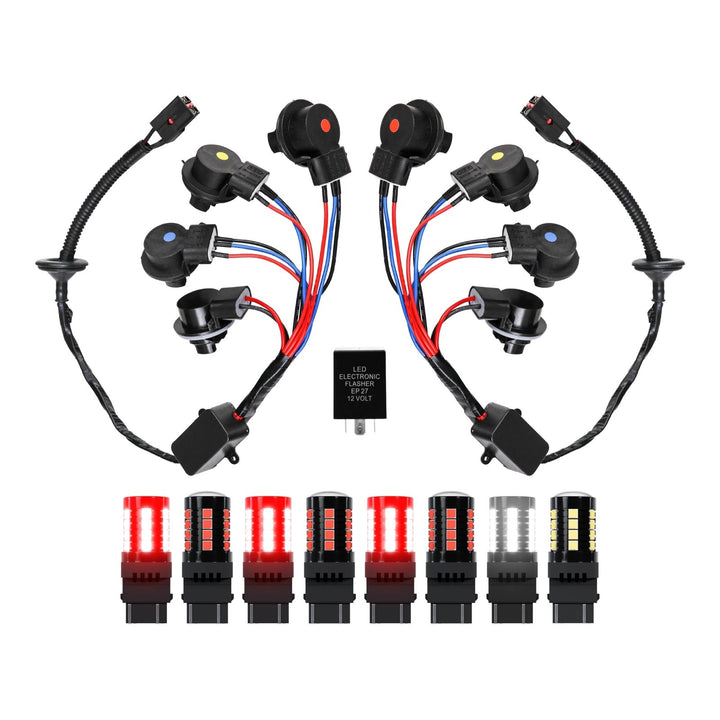 1999 2000 2001 2002 2003 2004 Ford Mustang V6 GT New Edge All Clear Lens Euro Style Tail Light Plus Sequential Wire Harness with Relay & Canbus LED Bulbs

#optional-items_tail-light-plus-led-bulbs-and-sequential-wire-harness-with-relay