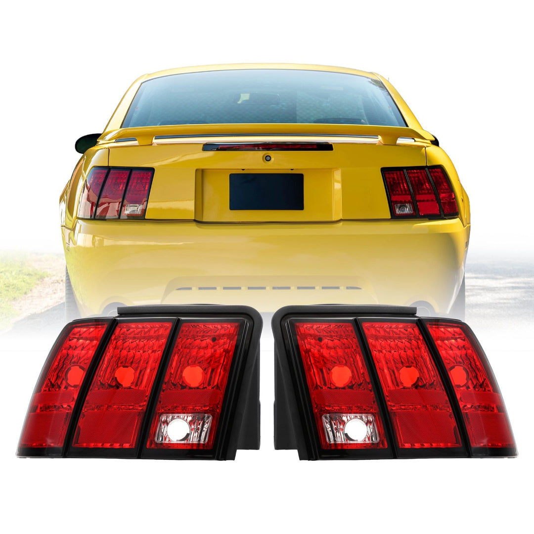 1999-2001 Ford Mustang Red Lens AM Replacement Tail Lights