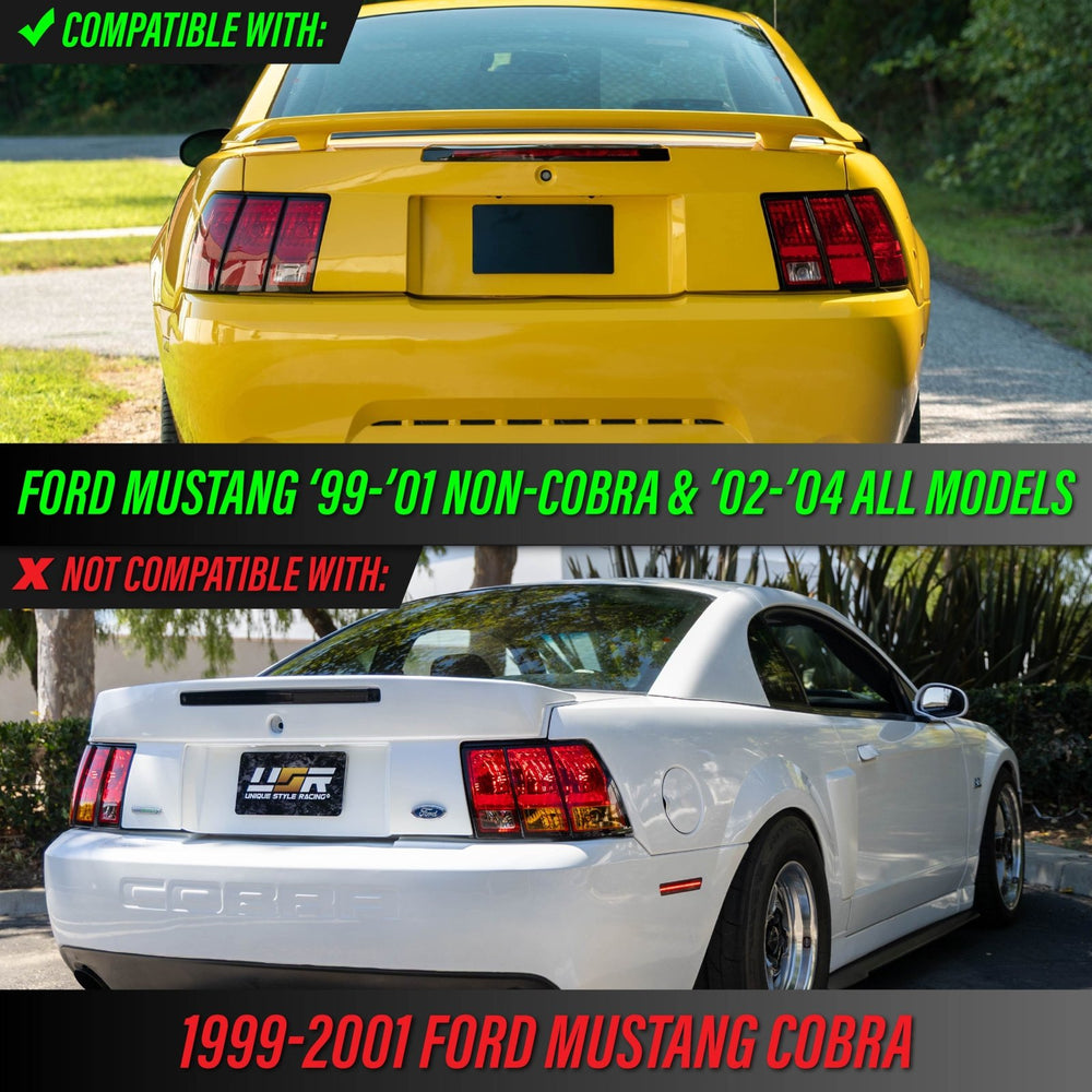 1999-2001 Ford Mustang Red Lens AM Replacement Tail Lights