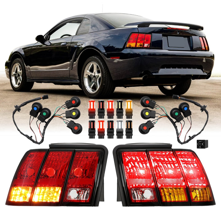 1999 2000 2001 Ford Mustang New Edge Cobra Tail Lights With Wire Harness

#optional-items_cobra-tail-lights-with-wire-harness-and-led-bulbs