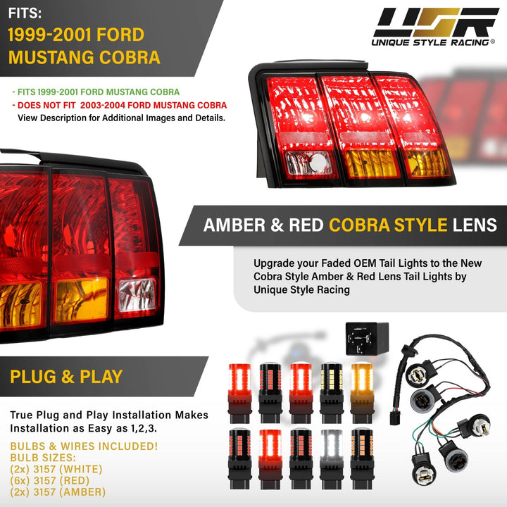 1999 2000 2001 Ford Mustang New Edge Cobra Tail Lights With Wire Harness

#optional-items_cobra-tail-lights-with-wire-harness-and-led-bulbs