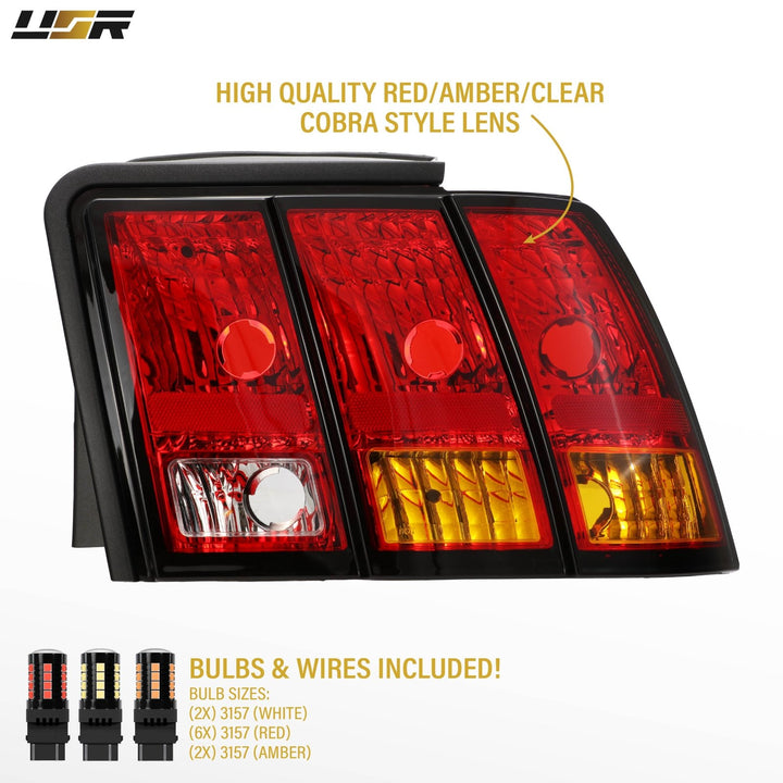 1999 2000 2001 Ford Mustang New Edge Cobra Tail Lights With Wire Harness

#optional-items_cobra-tail-lights-with-wire-harness-and-led-bulbs