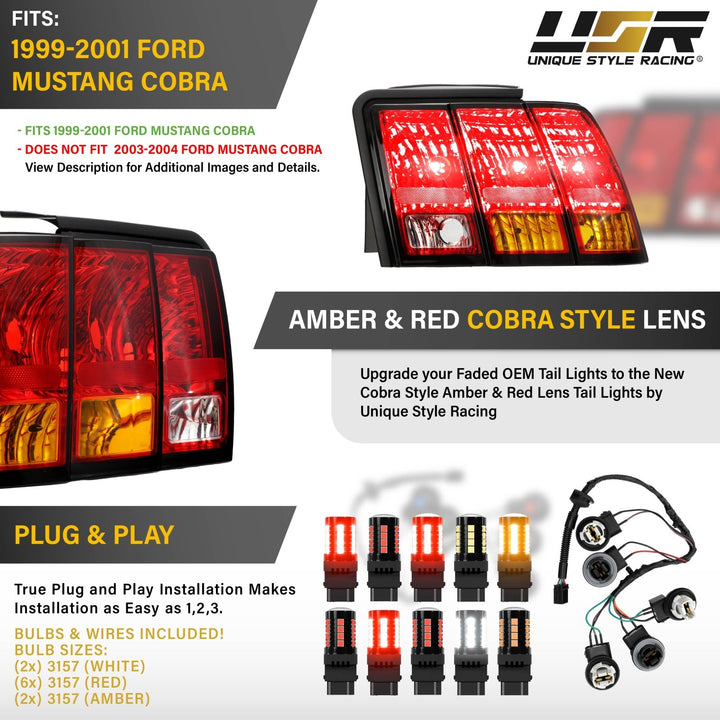 1999 2000 2001 Ford Mustang New Edge Cobra Tail Lights With Wire Harness

#optional-items_cobra-tail-lights-with-wire-harness-and-led-bulbs