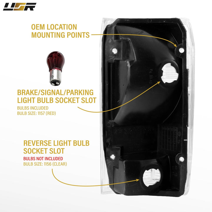 1983 - 1992 Ford Ranger All Clear Lens Tail Lights
