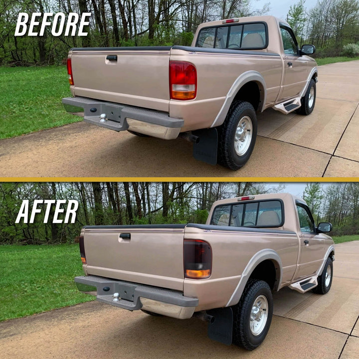 1993-1997 Ford Ranger Pickup Truck Dark Red Smoke Lens Tail Lights