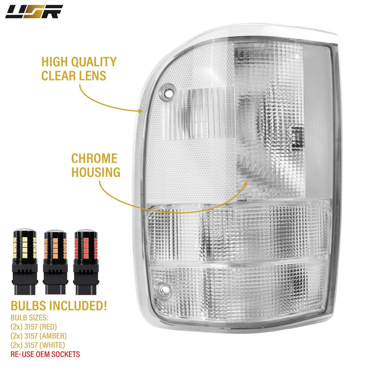 1993 - 1997 Ford Ranger All Clear Lens Tail Lights

#light-source_led