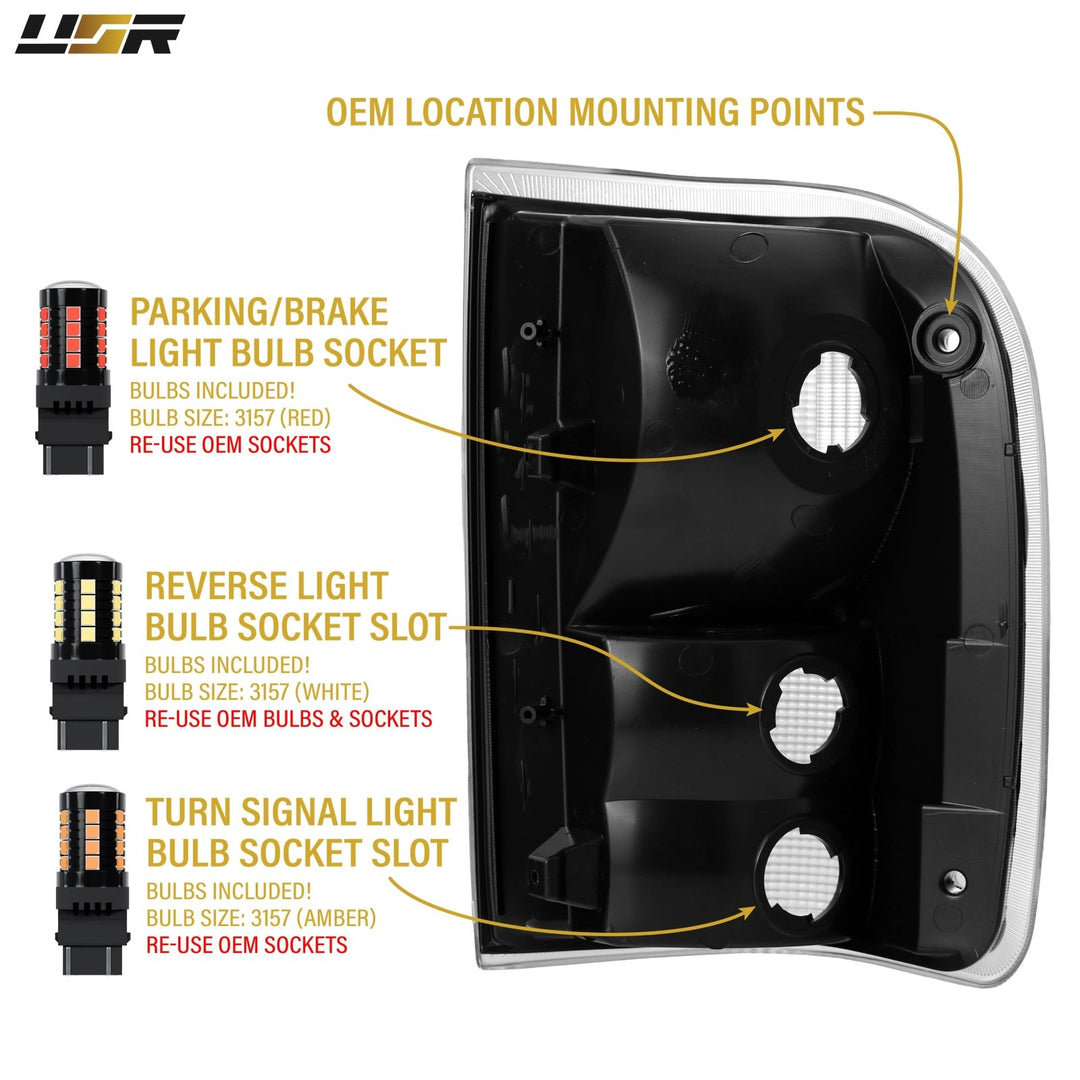 1993 - 1997 Ford Ranger All Clear Lens Tail Lights

#light-source_led