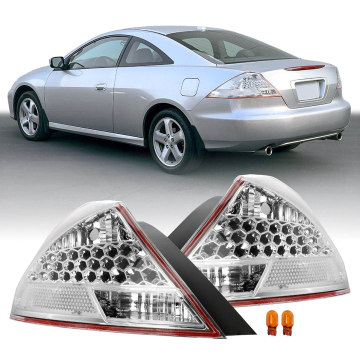 2006 - 2007 Honda Accord 2 Door Coupe All Clear Lens Tail Lights