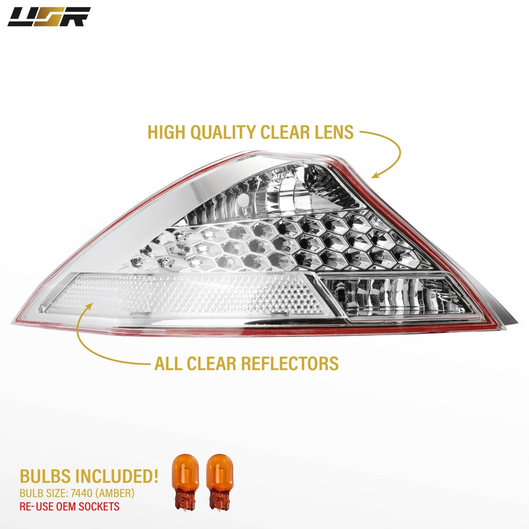 2006 - 2007 Honda Accord 2 Door Coupe All Clear Lens Tail Lights