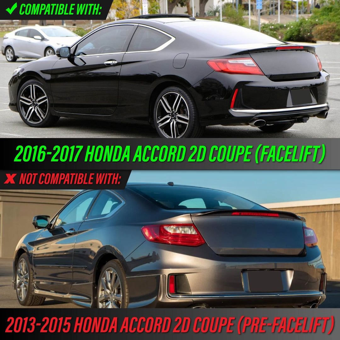 2016 2017 Honda Accord 2D Coupe Black Housing All Clear Lens Tail Lights

#light-source_incandescent