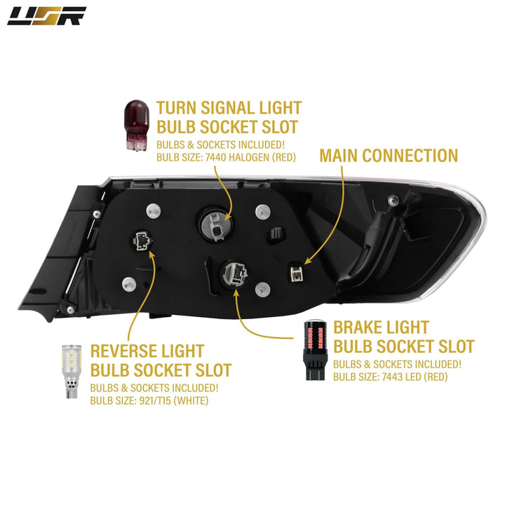 2016 2017 Honda Accord 2D Coupe Black Housing All Clear Lens Tail Lights

#light-source_led