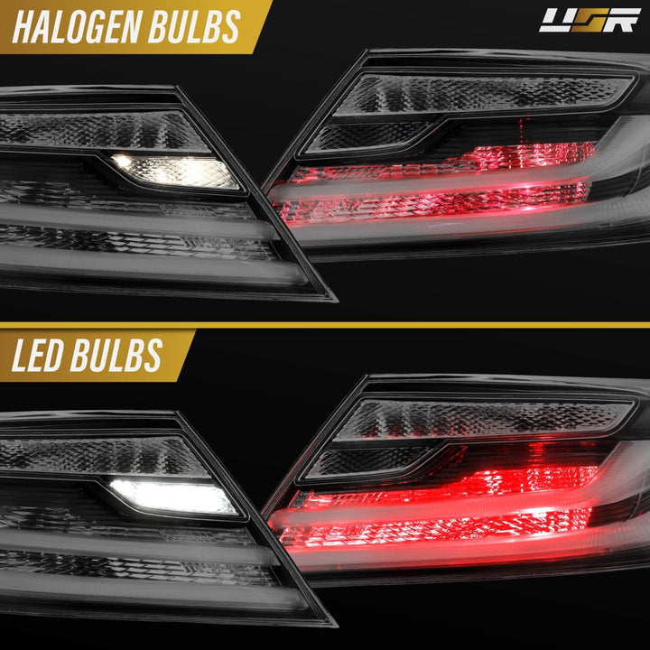 2016 2017 Honda Accord 2D Coupe Black Housing All Clear Lens Tail Lights

#light-source_led