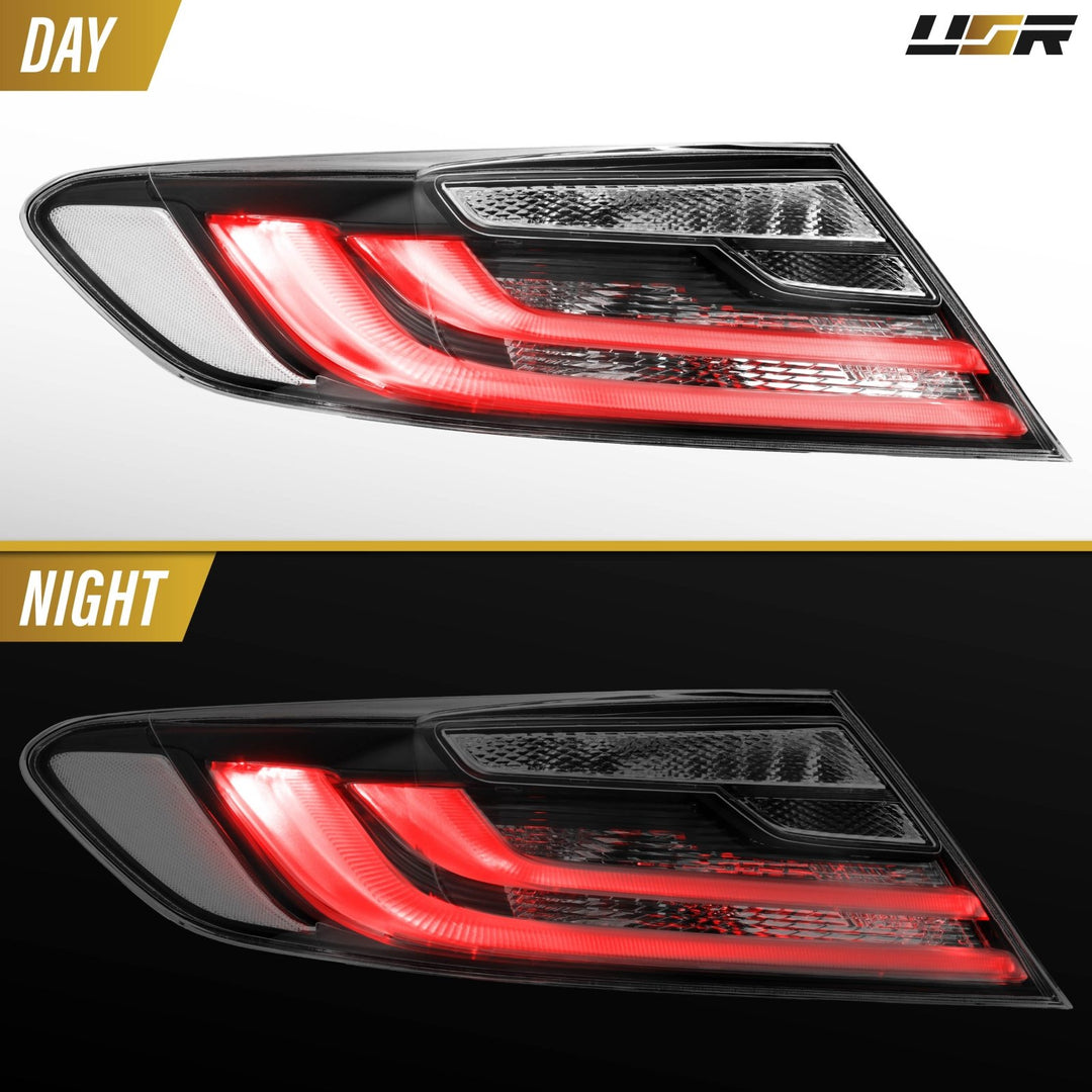2016 2017 Honda Accord 2D Coupe Black Housing All Clear Lens Tail Lights

#light-source_led