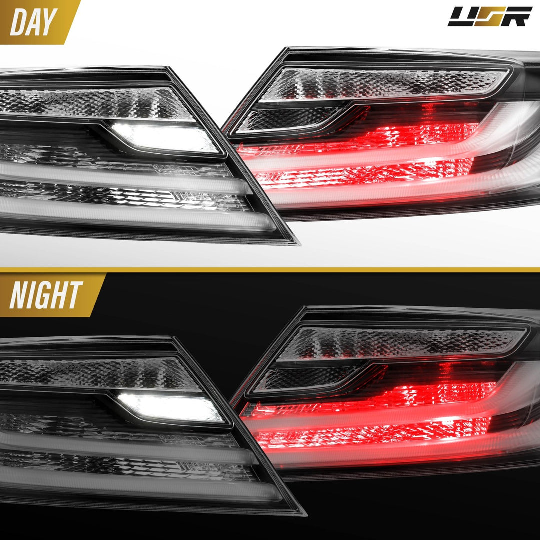 2016 2017 Honda Accord 2D Coupe Black Housing All Clear Lens Tail Lights

#light-source_led