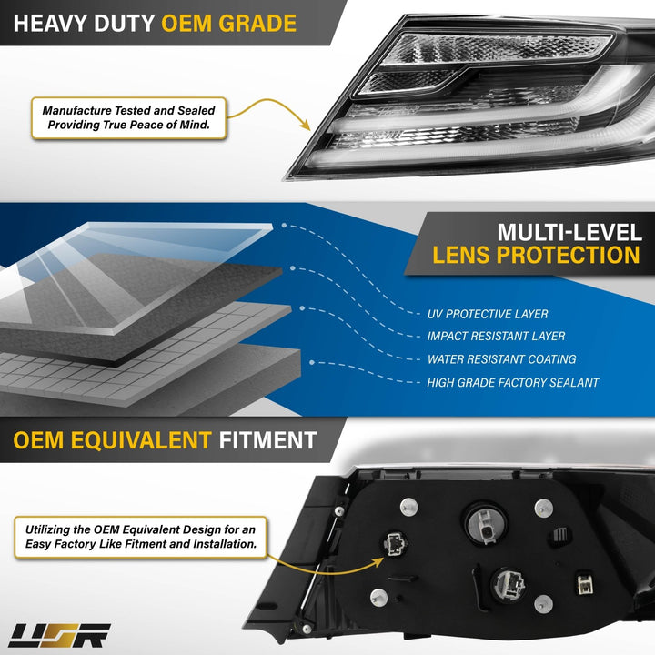 2016 2017 Honda Accord 2D Coupe Black Housing All Clear Lens Tail Lights

#light-source_led