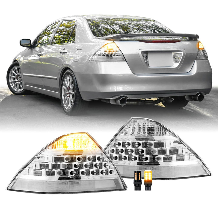 2006 2007 Honda Accord 4D Sedan All Clear Lens LED Tail Lights

#light-source_led