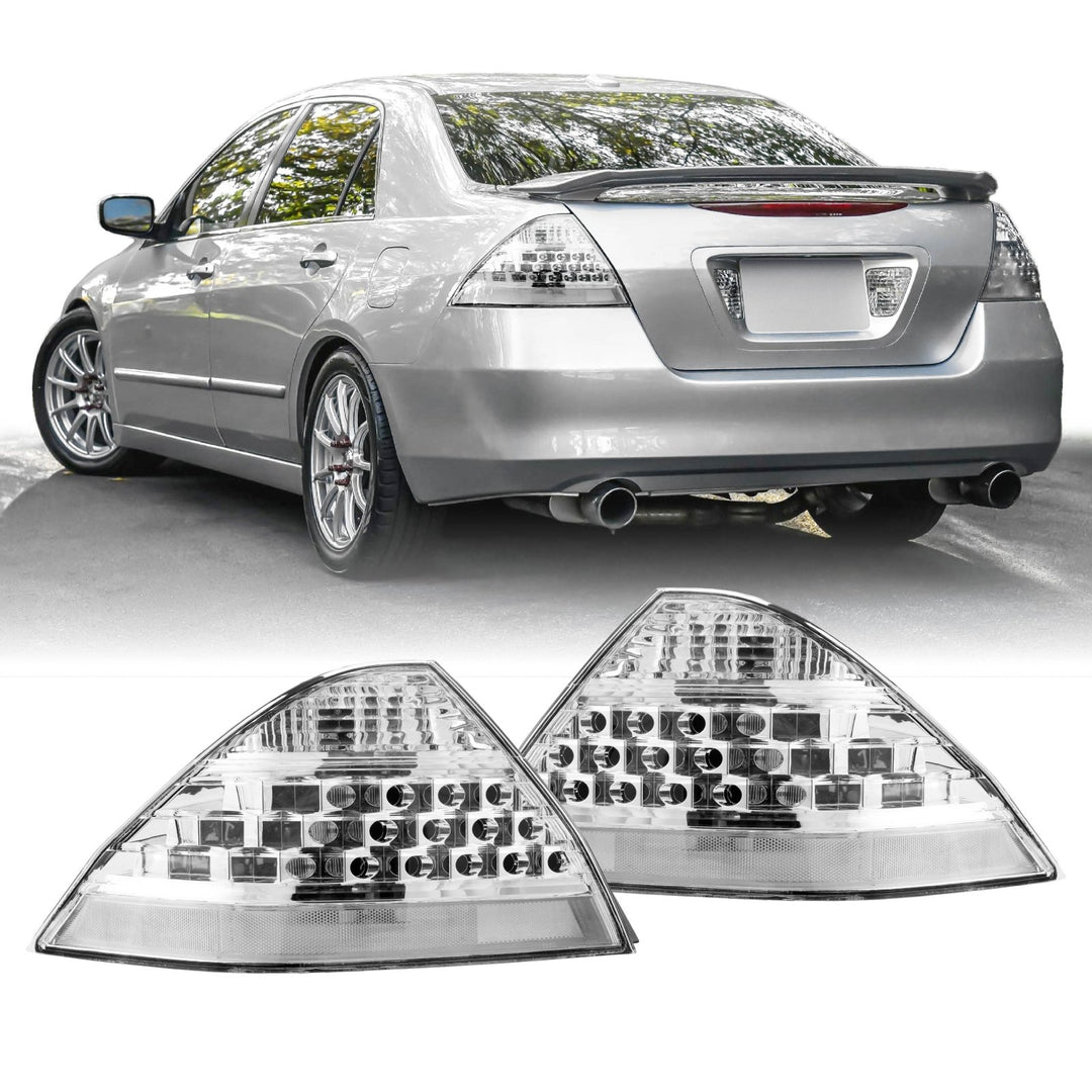 2006 2007 Honda Accord 4D Sedan All Clear Lens LED Tail Lights

#light-source_incandescent