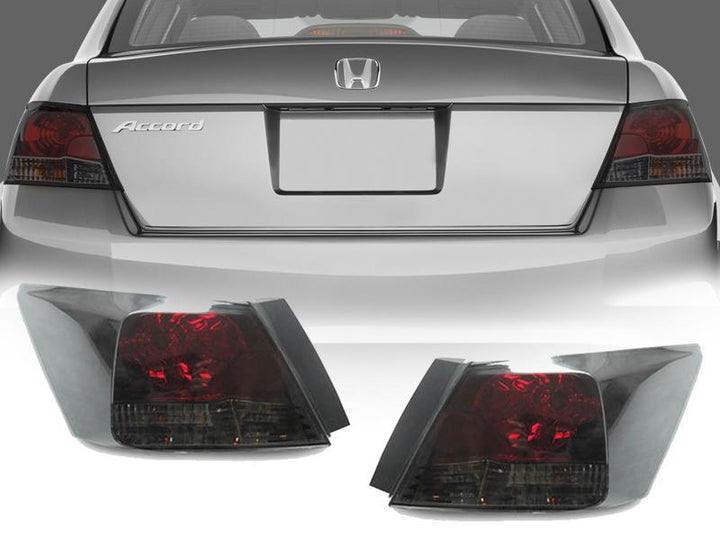 2008 - 2010 Honda Accord 4D Sedan JDM Style Red/Smoke Rear Light Bar Tail Light