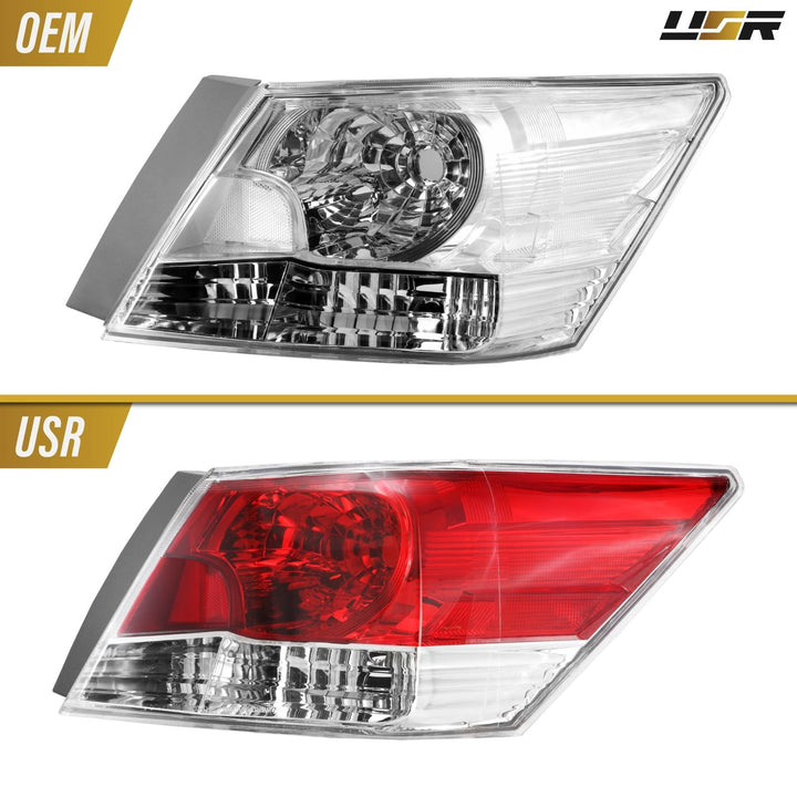 2008 - 2010 Honda Accord 4D Sedan All Clear Lens Tail Lights