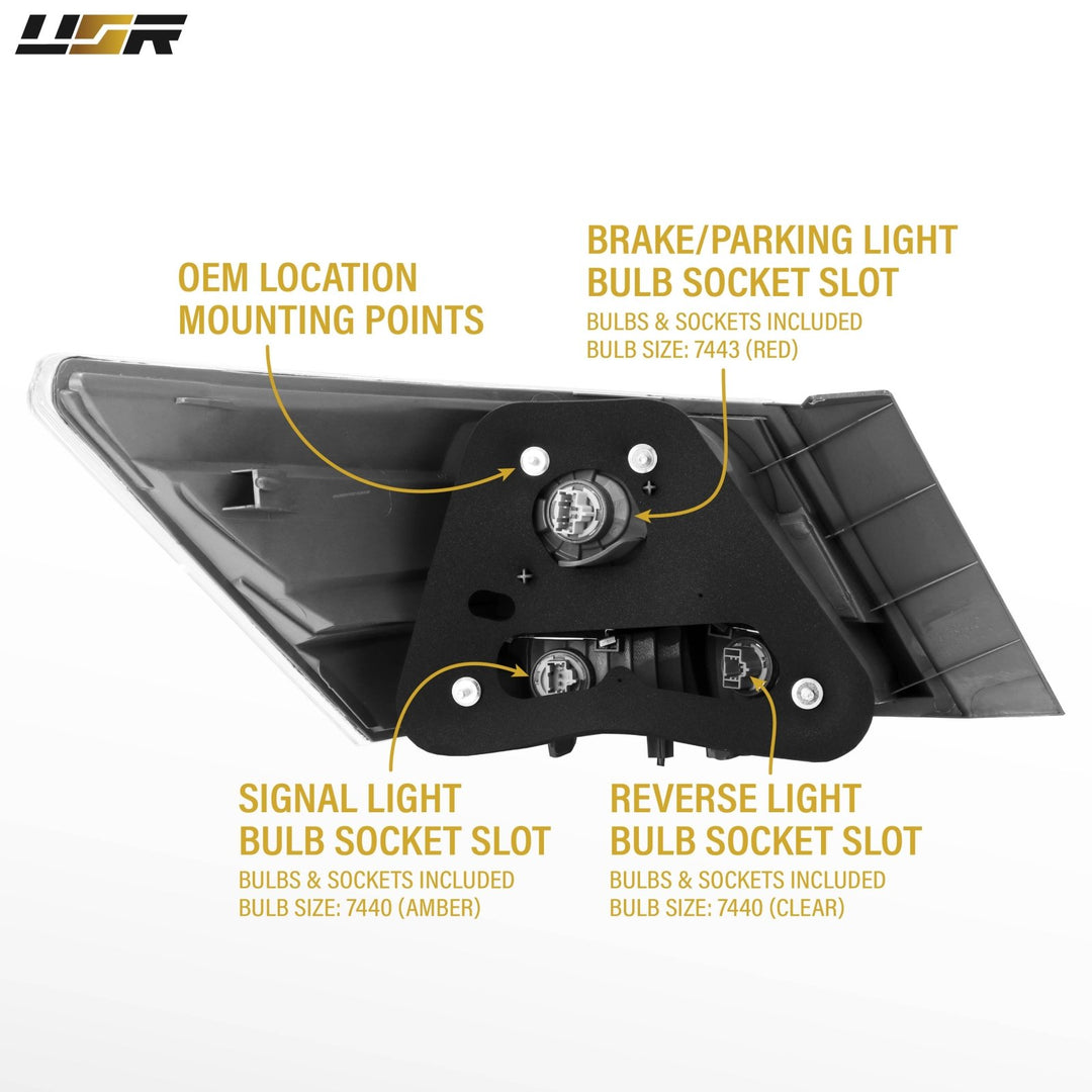 2008 - 2010 Honda Accord 4D Sedan All Clear Lens Tail Lights