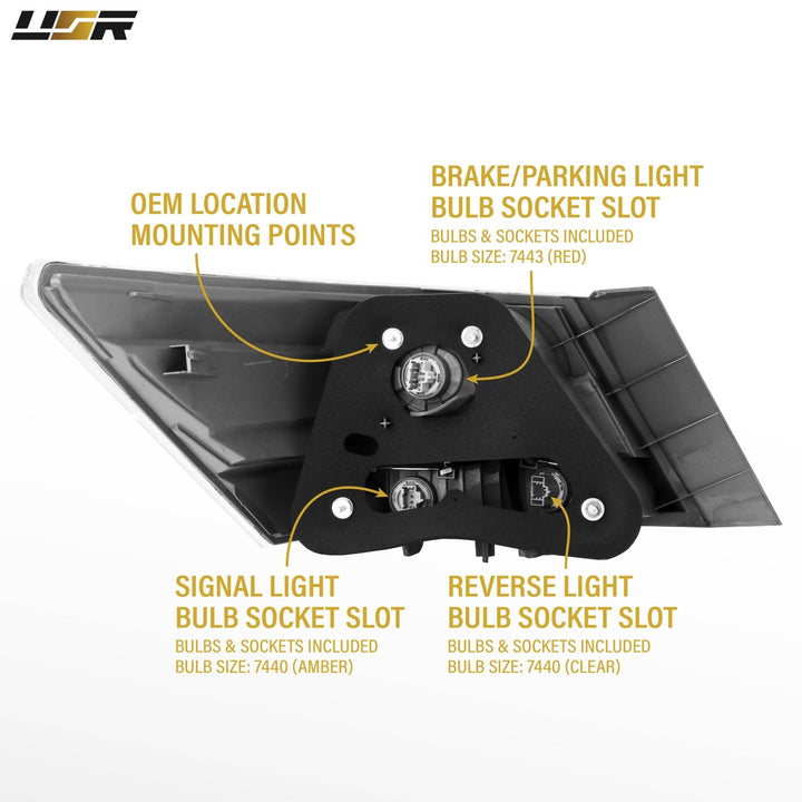 2008 - 2010 Honda Accord 4D Sedan All Clear Lens Tail Lights