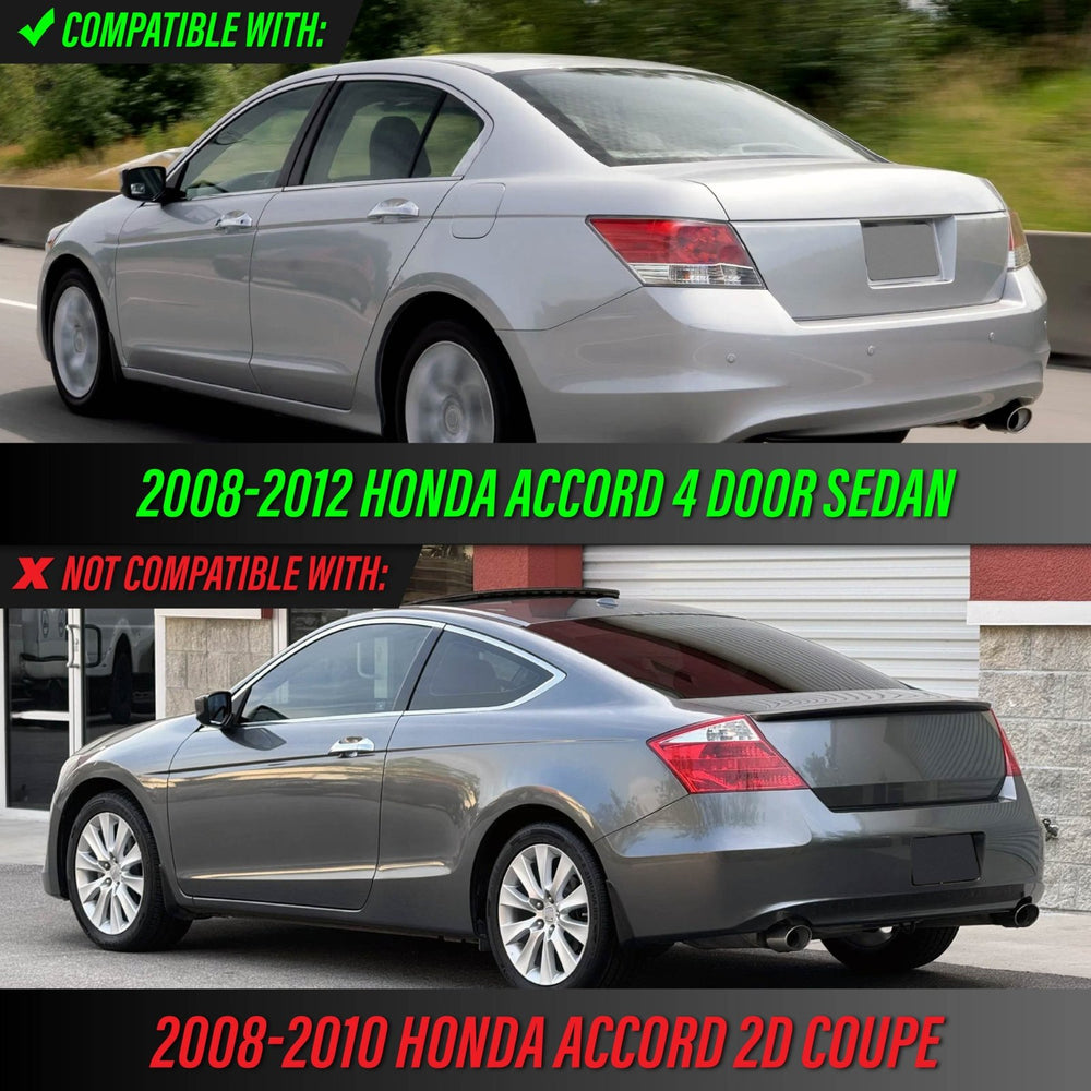 2008 - 2010 Honda Accord 4D Sedan All Clear Lens Tail Lights