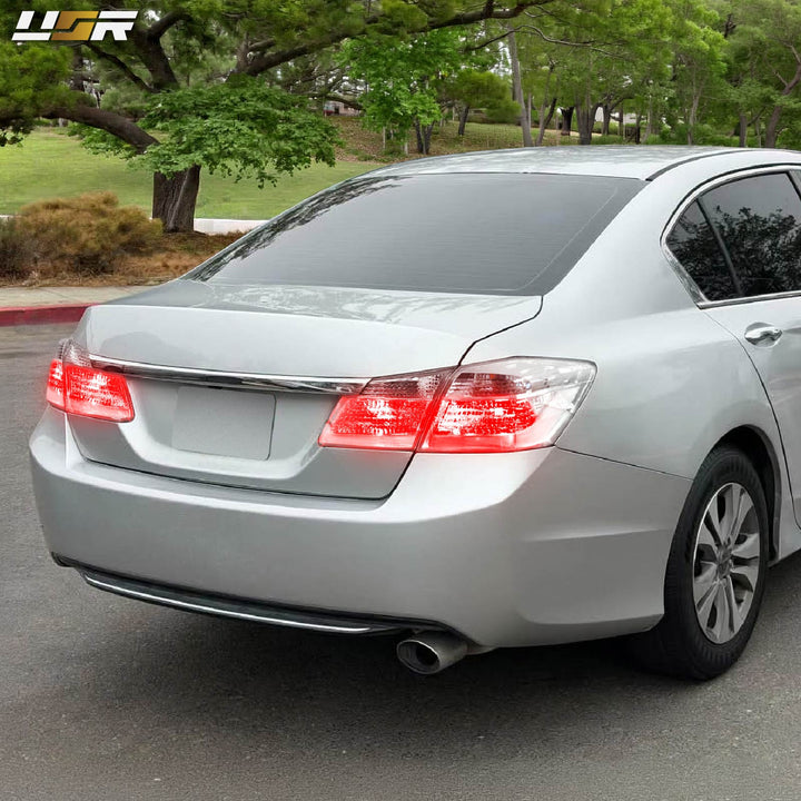2013 13 2014 14 2015 15 Honda Accord 4D 4 door Sedan All Clear Lens chrome Halogen Tail Lights

#light-source_led