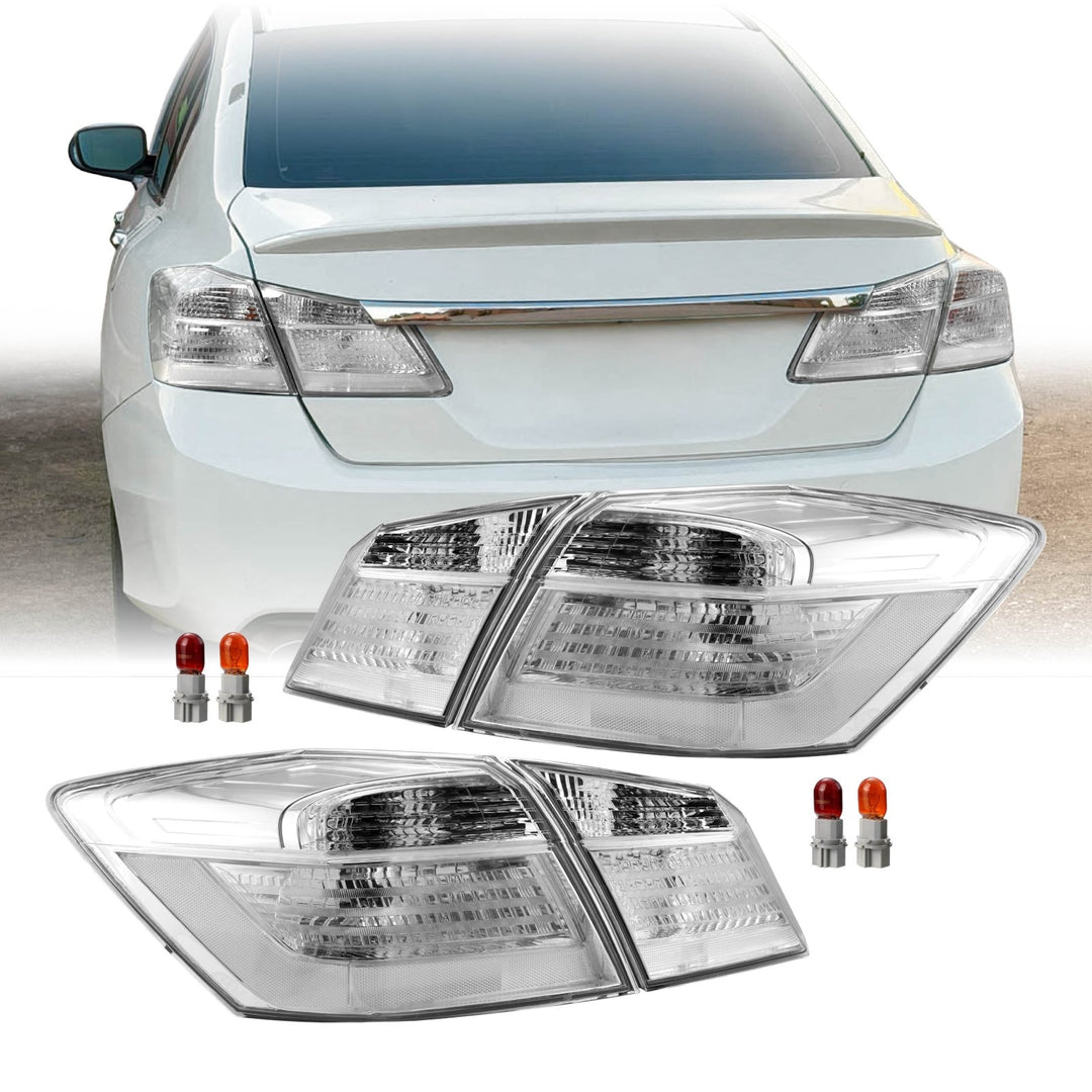 2013-2015 Honda Accord 4D Sedan All Clear Lens Tail Lights