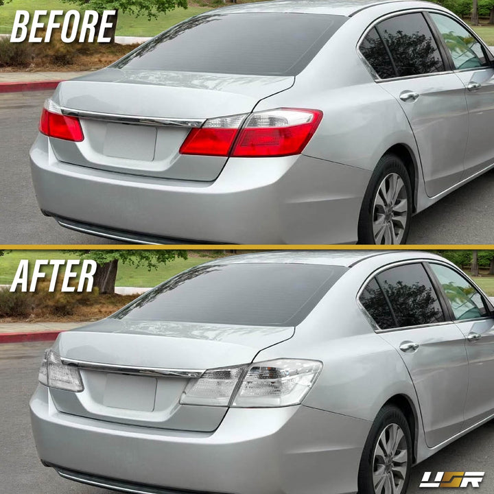 2013-2015 Honda Accord 4D Sedan All Clear Lens Tail Lights