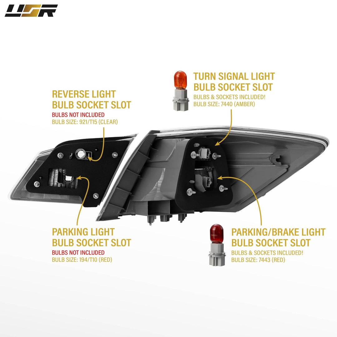 2013-2015 Honda Accord 4D Sedan All Clear Lens Tail Lights