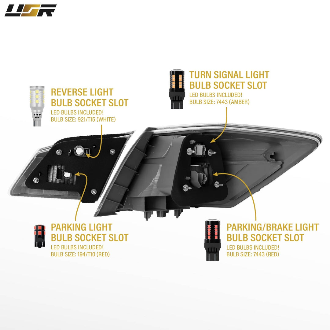2013 13 2014 14 2015 15 Honda Accord 4D 4 door Sedan All Clear Lens chrome Halogen Tail Lights

#light-source_led