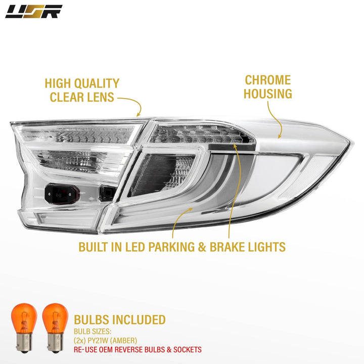 2018 2019 2020 2021 2022 Honda Accord 4D Sedan All Clear Lens 4PC Tail Lights

#light-source_incandescent