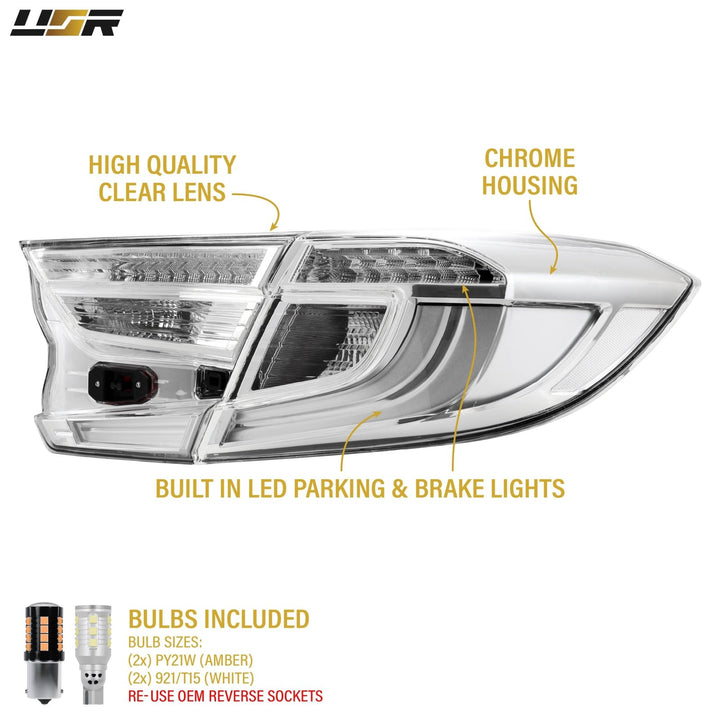 2018 2019 2020 2021 2022 Honda Accord 4D Sedan All Clear Lens 4PC Tail Lights

#light-source_led