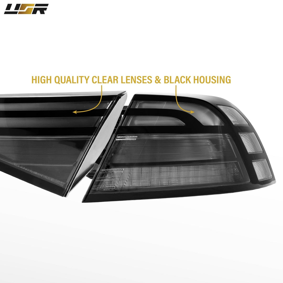 2024 2025 2026 Honda Accord 4D Sedan Black Housing All Clear Lens Full LED 3PC Tail Lights